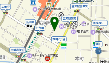 金沢駅東駐車場の地図画像