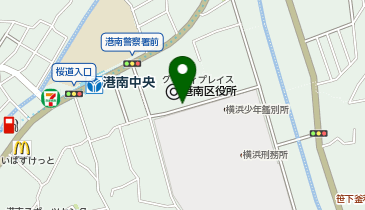 タイムズ港南区総合庁舎駐車場の地図画像