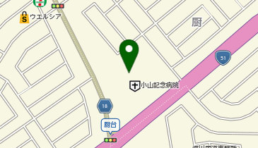 タイムズ小山記念病院第1駐車場の地図画像