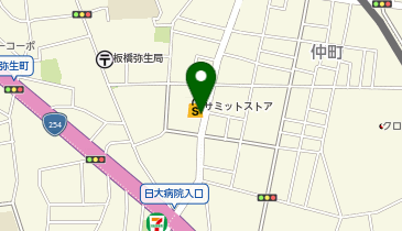 タイムズサミットストア板橋弥生町店の地図画像