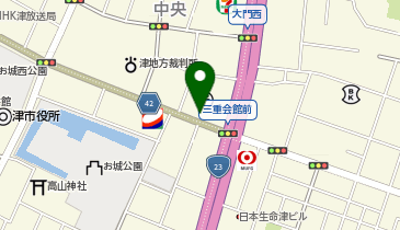 津中央郵便局駐車場の地図画像