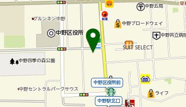 タイムズ中野サンプラザ北側の地図画像