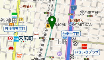 リパーク上野5丁目第2の地図画像