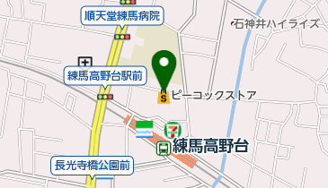 ピーコックストア高野台店駐車場の地図画像