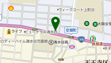 かごの屋清水谷高校前店駐車場の地図画像