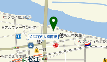 松江中央郵便局駐車場の地図画像