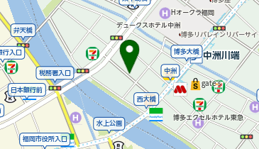 リパーク三井ガーデンホテル福岡中洲駐車場の地図画像