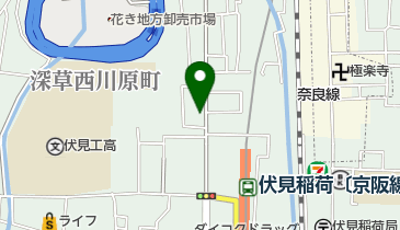 【予約制】akippa 京都市伏見区深草上横縄町18 ジャパン東洋医学システム駐車場(1)の地図画像