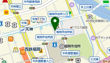 【予約制】akippa 【特別料金1000円】福岡天神フコク生命ビル駐車場【?土日祝:8時-21時】?※?高さ155cm以下の地図画像