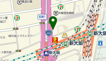 【予約制】akippa 【新大阪駅すぐ】コートヤード・バイ・マリオット駐車場の地図画像