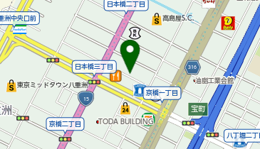 【予約制】akippa 日本橋フロント駐車場【機械式/普通車】利用時間:土曜日7:00-22:00の地図画像