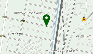 【予約制】akippa 千葉県松戸市新松戸南1-5駐車場の地図画像