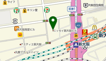 【予約制】akippa ニッセイ新大阪ビル 地下2階【平日のみ:8:00-21:00】高さ200cmの地図画像
