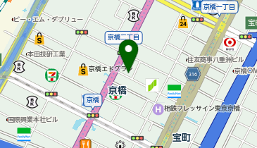 【予約制】akippa ダイワロイネットホテル東京京橋駐車場【機械式 / 普通車】土曜のみ:7:00-22:00の地図画像