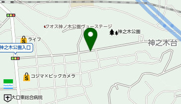 【予約制】akippa 神の木公園野球場前駐車場【08:00-18:00】の地図画像