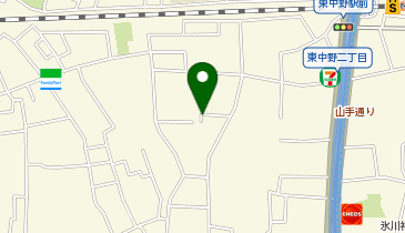 【予約制】akippa 東中野2丁目15淺田邸駐車場の地図画像