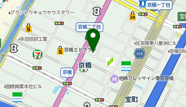 【予約制】akippa ダイワロイネットホテル東京京橋駐車場【平日のみ夕方パック:17:00-22:00】※高さ155cm以下の地図画像