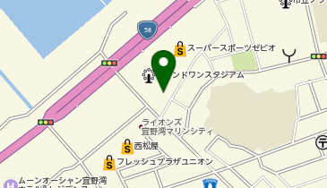 【予約制】akippa ラウンドワンスタジアム 沖縄・宜野湾店 パークエステートパーキング 第2駐車場の地図画像