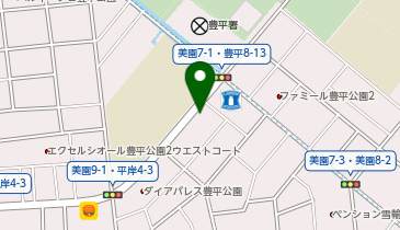 【予約制】akippa 豊平区美園8条1丁目3-26 山崎邸?アキッパ駐車場の地図画像