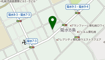 【予約制】akippa 白石区菊水8条3丁目9-20 個人宅?アキッパ駐車場の地図画像