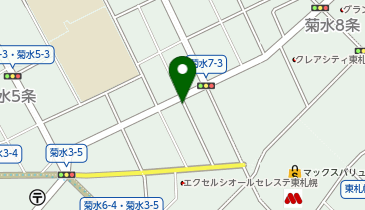 【予約制】akippa 白石区菊水7条4丁目2-5 美容室くれよん?アキッパ駐車場の地図画像
