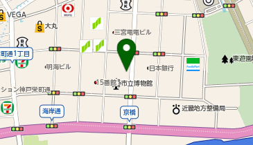 【予約制】akippa 神戸旧居留地25番館駐車場【高さ155cm以下/車両重量2,300Kg以下/土日祝のみ 0:00-23:59/当日限り】の地図画像