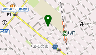 【予約制】akippa 八軒6条東2丁目7-14☆アキッパ駐車場の地図画像