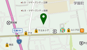 【予約制】akippa (1)花栗4丁目7-6 アキッパ駐車場【1】の地図画像