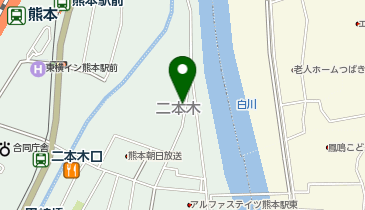 【予約制】akippa 駅近40台!ダイナム熊本二本木店駐車場の地図画像