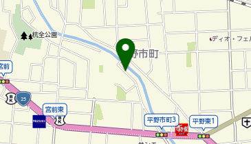 【予約制】akippa アバンティオ平野市町原付駐車場の地図画像