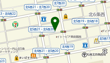 【予約制】akippa 中央区北6西20駐車場の地図画像