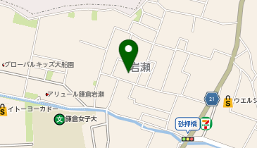 【予約制】akippa 大船駅徒歩15分岩瀬一丁目24時間オープンの地図画像