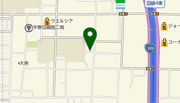 【予約制】akippa 瓜破西2丁目14-7▽アキッパ駐車場の地図画像