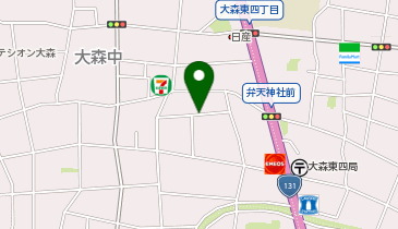 【予約制】akippa 大森中2丁目17-1▽アキッパ駐車場の地図画像