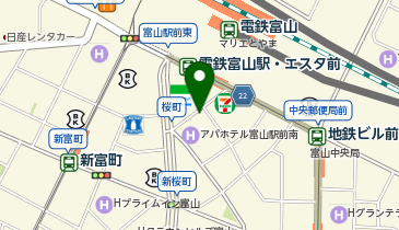 【予約制】akippa NPC24H富山駅前スクエアパーキングの地図画像