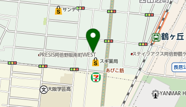 【予約制】akippa 長居スタジアム近く、スギ薬局西田辺の隣(30番)の地図画像