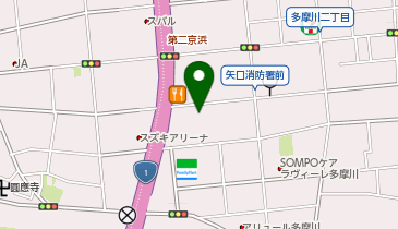 【予約制】akippa 多摩川2丁目7-4▽アキッパ駐車場の地図画像