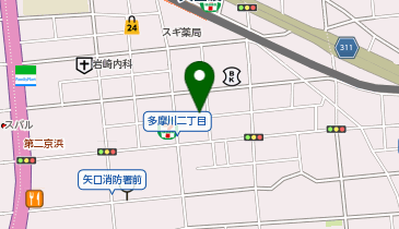 【予約制】akippa 多摩川1丁目32-18▽アキッパ駐車場の地図画像