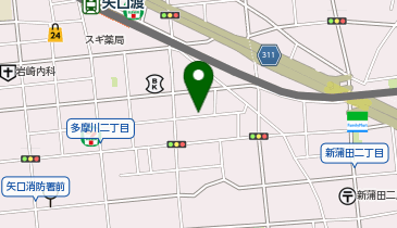 【予約制】akippa [ecfa6]多摩川1丁目31 個宅アキッパ駐車場の地図画像