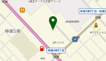 【予約制】akippa P1 道北アークス大雪アリーナ裏【障がいのある方専用】※入庫時間:AM 6:00-8:00までの地図画像