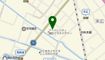 【予約制】akippa 【諏訪湖の花火】8/15 アキッパ 諏訪市大手2丁目臨時駐車場の地図画像