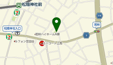 コインパーク若林3丁目の地図画像