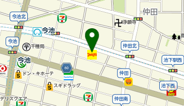 コインパークデニーズ今池店の地図画像