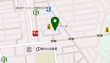 コインパークヨークフーズ勝田台店第1の地図画像