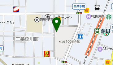 なら100年会館駐車場の地図画像