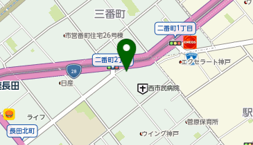 神戸市立医療センター西市民病院地上駐車場の地図画像