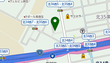 【予約制】タイムズのB 北35西5パーキングの地図画像
