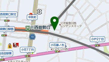 川西能勢口駅屋上駐車場の地図画像