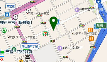 【時間貸し駐車場 神戸市中央区磯上通】P-CLUB三宮磯上の地図画像