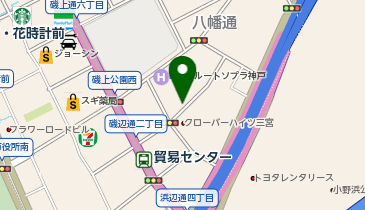 【時間貸し駐車場 神戸市中央区磯辺通】カサベラ国際プラザビルパーキングの地図画像